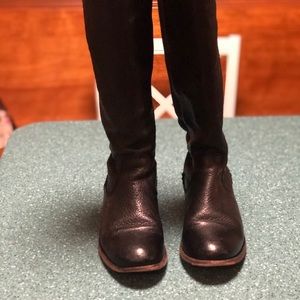 Frye Black Boots Leather and Fabric